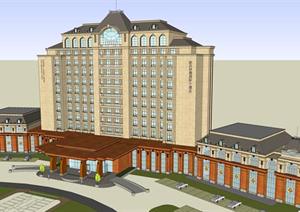 欧风林海国际大酒店建筑设计方案SU(草图大师)模型