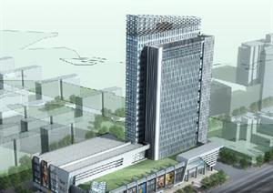 内蒙古某现代风格办公大楼建筑设计方案+SU(草图大师)模型