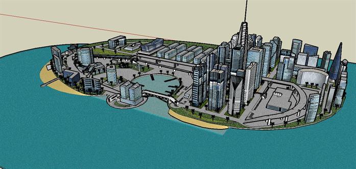城市规划su模型-室外场景(1)