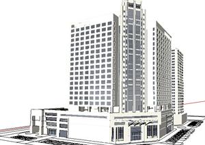 萧山公建酒店公寓建筑设计方案（含SU(草图大师)模型、CAD方案）