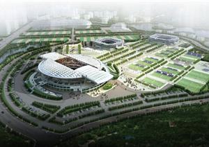 天津某体育中心建筑设计方案图（全套）