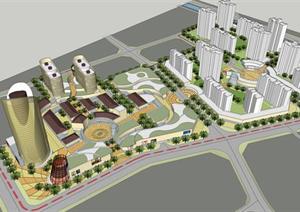 灵璧某商业步行街建筑规划设计SU(草图大师)模型