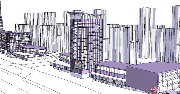 安徽某现代风格住宅区建筑设计方案+SU模型(2)
