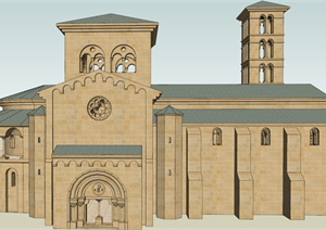 某欧式教堂建筑设计方案SU(草图大师)模型