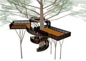 某景观树屋方案设计SU(草图大师)模型