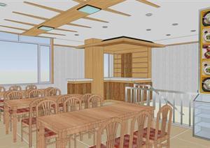 某朝鲜族风格餐厅室内装修方案SU(草图大师)模型