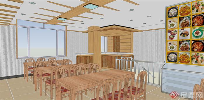 某朝鲜族风格餐厅室内装修方案SU模型