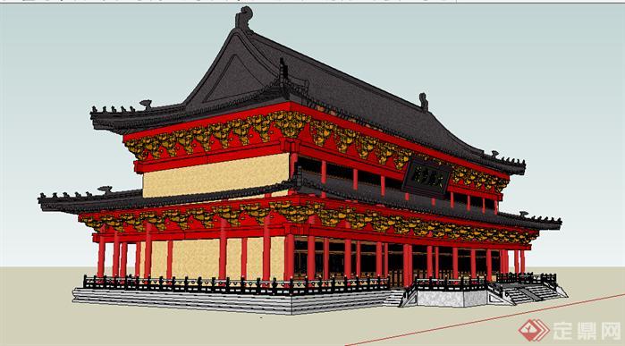 某中式古典宫殿建筑设计方案效果图(2)
