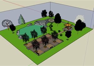 某小游园景观规划设计SU(草图大师)模型