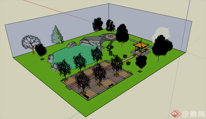 某小游园景观规划设计SU模型(1)