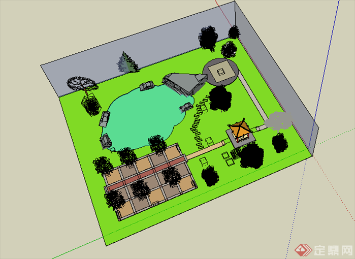 某小游园景观规划设计SU模型(2)
