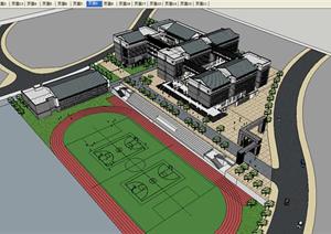 某中小学校建筑设计方案SU(草图大师)模型