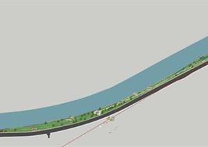 某现代滨河公园景观设计方案SU(草图大师) 模型