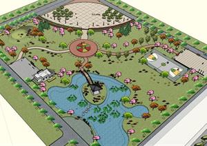 某现代公园景观设计方案 SU(草图大师)模型