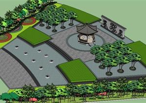 某中式广场景观规划设计SU(草图大师)模型