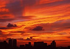 天空素材效果图天空背景JPG素材-火烧云夕阳素材