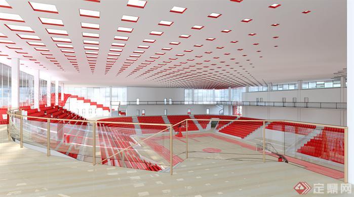 某现代体育馆建筑设计方案效果图(3)