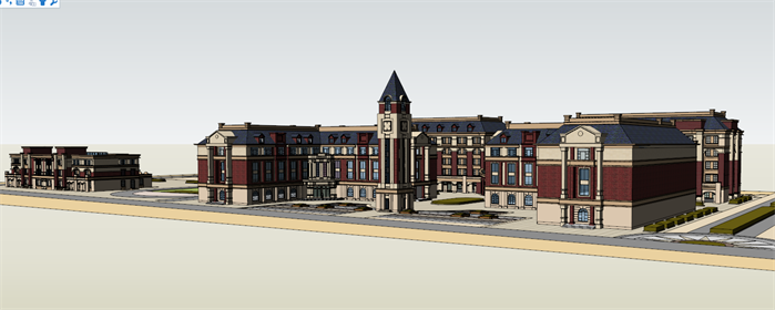某欧式风格高校建筑方案规划设计SU模型