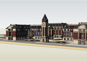 某欧式风格高校建筑方案规划设计SU(草图大师)模型