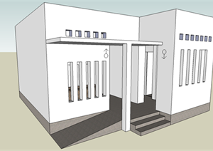 某公共厕所建筑设计方案SU(草图大师)模型