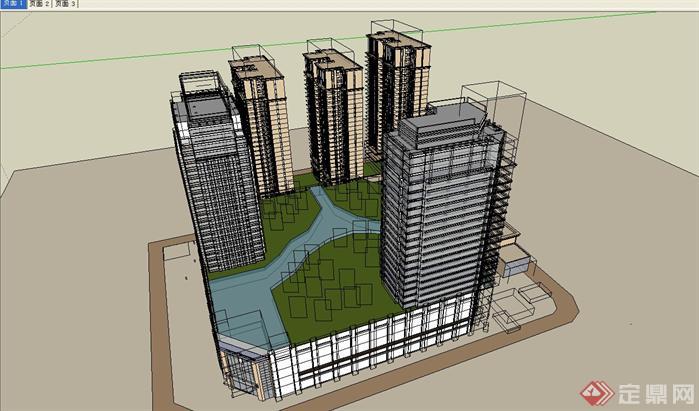 某商业综合体建筑设计SU模型