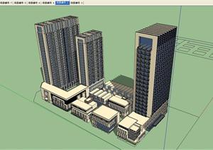 某现代酒店建筑设计方案SU(草图大师)模型1
