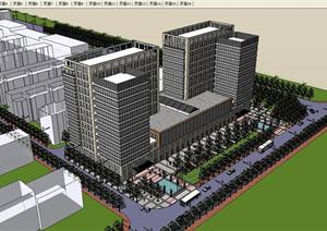 某商业综合体建筑设计规划SU(草图大师)模型2