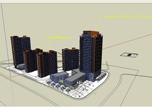某个现代风格城市规划方案SU(草图大师)模型素材