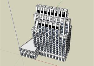 某个现代风格商业建筑设计方案SU(草图大师)模型