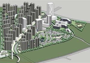 某个城市规划方案设计SU(草图大师)模型