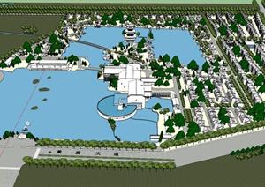 某滨湖商业综合体建筑设计SU(草图大师)模型