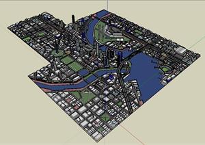 某现代城市规划设计方案SU(草图大师) 模型