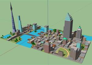 某城市规划建筑设计方案SU(草图大师)模型