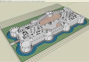 某城堡综合建筑设计SU(草图大师)模型素材