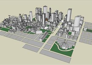 某市商业综合体建筑规划SU(草图大师)模型（2）