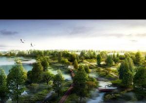 某现代滨水公园景观设计方案效果图1（PSD格式）