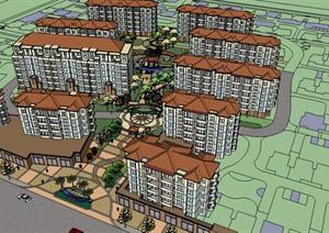 某住宅小区建筑规划设计SU(草图大师)模型