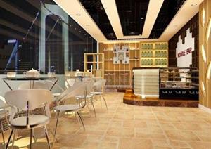 某现代商业空间餐饮店设计方案3D模型