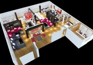 一个商场专卖店室内装修3D模型