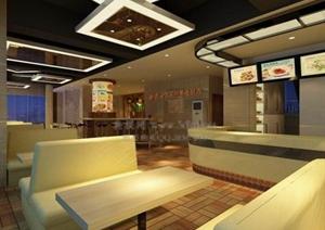某现代风格快餐店餐饮空间室内设计3DMAX模型