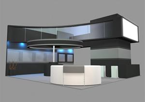 某现代风格展览厅展览台设计3DMAX模型素材