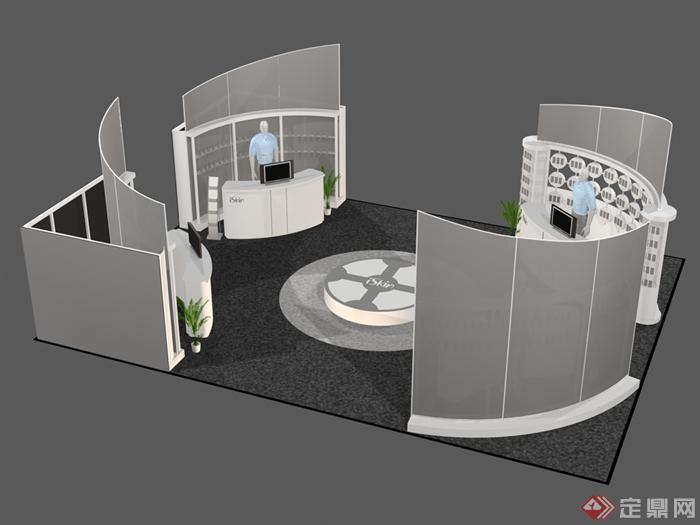 某展览会馆展台设计效果图3DMAX模型素材