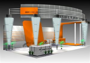 某现代风格展览空间展览厅方案设计3DMAX模型