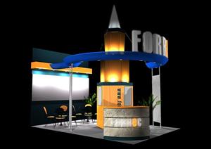 某现代风格展览厅展示馆方案设计3DMAX模型