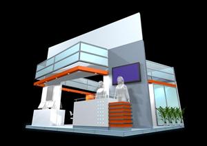 一个展览会馆展台设计3D模型（16）