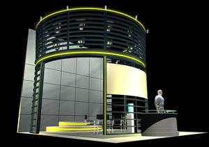 某个现代风格展厅展台方案设计3DMAX模型