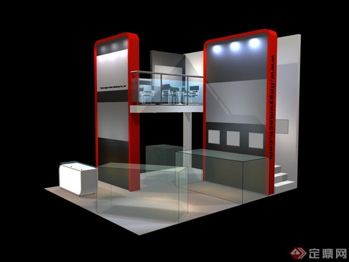 某展览会展览大厅室内方案设计3DMAX模型