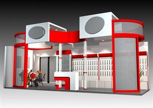 某现代风格展览厅展览台方案设计3DMAX模型