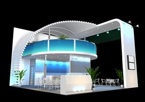 某个现代风展览会馆展台设计3Dmax模型（2）