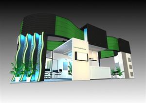 展览会馆展台设计模型效果图3DMAX模型素材